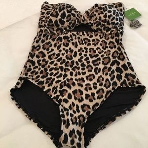 Kate Spade Leopard Print Swim Suit, NWT